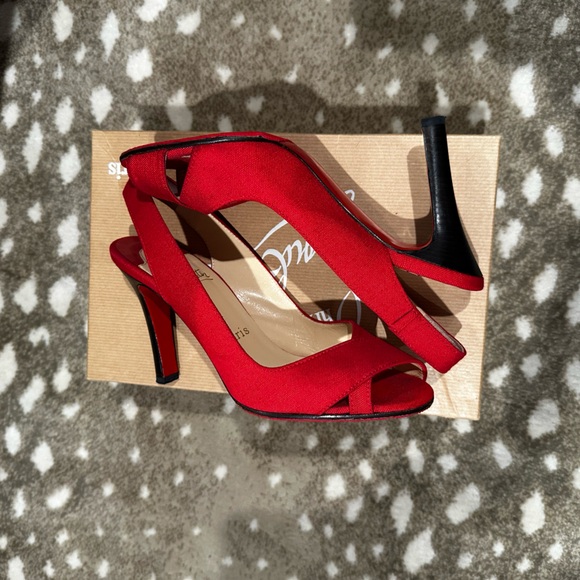 Christian Louboutin Red Open Toe Sling Back Pump. Size 38.5 - Picture 7 of 13